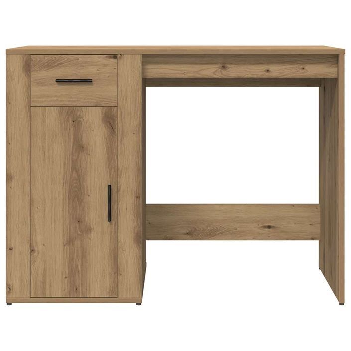 Bureau chêne artisanal 100x49x75 cm bois d'ingénierie - Photo n°4