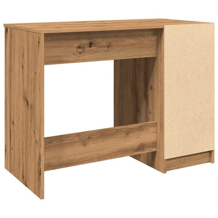 Bureau chêne artisanal 100x50x75 cm bois d'ingénierie - Photo n°7