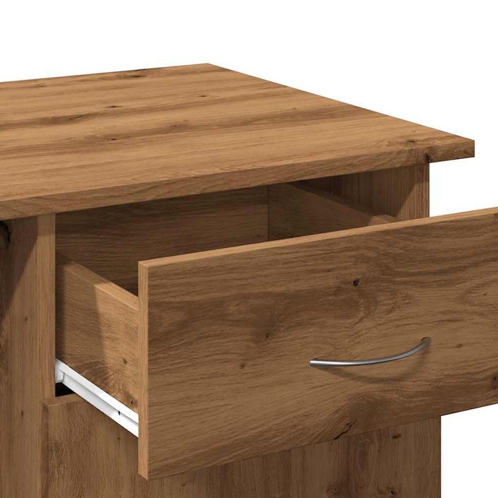 Bureau chêne artisanal 100x50x76 cm bois d'ingénierie - Photo n°8