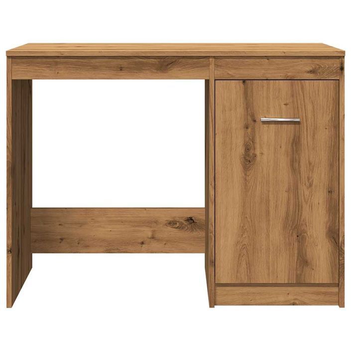 Bureau chêne artisanal 100x50x76 cm bois d'ingénierie - Photo n°5