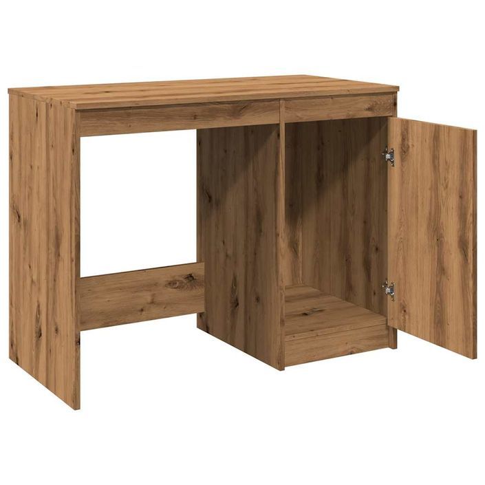 Bureau chêne artisanal 100x50x76 cm bois d'ingénierie - Photo n°8