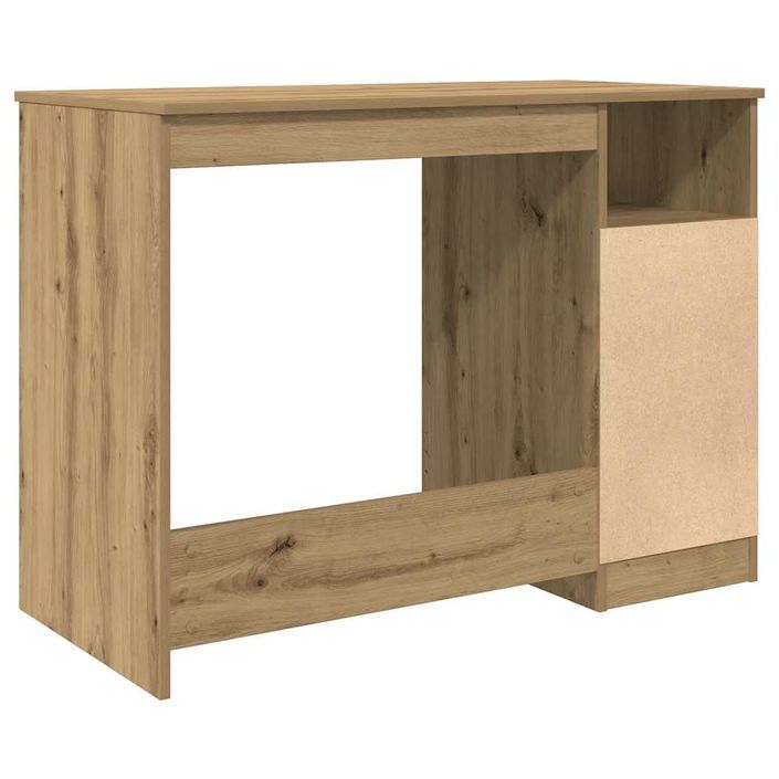 Bureau chêne artisanal 102x76x50 cm bois d'ingénierie - Photo n°6