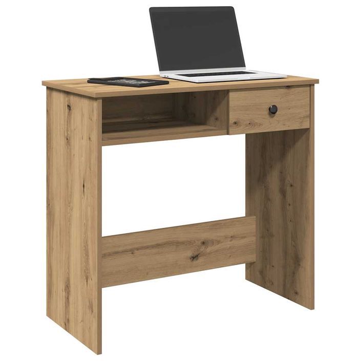 Bureau chêne artisanal 80x40x75 cm bois d'ingénierie - Photo n°1