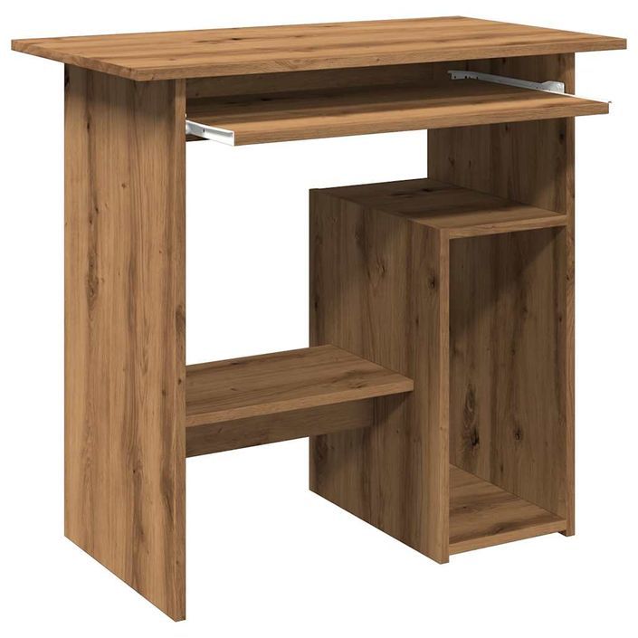 Bureau chêne artisanal 80x45x74 cm bois d'ingénierie - Photo n°7