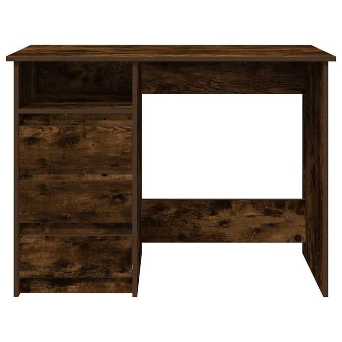 Bureau chêne fumé 102x50x75 cm bois d'ingénierie - Photo n°4