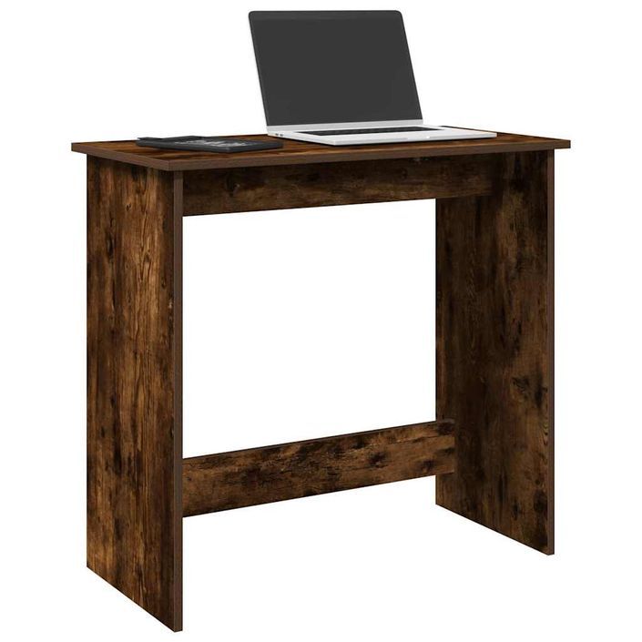 Bureau chêne fumé 80x40x75 cm bois d'ingénierie - Photo n°1