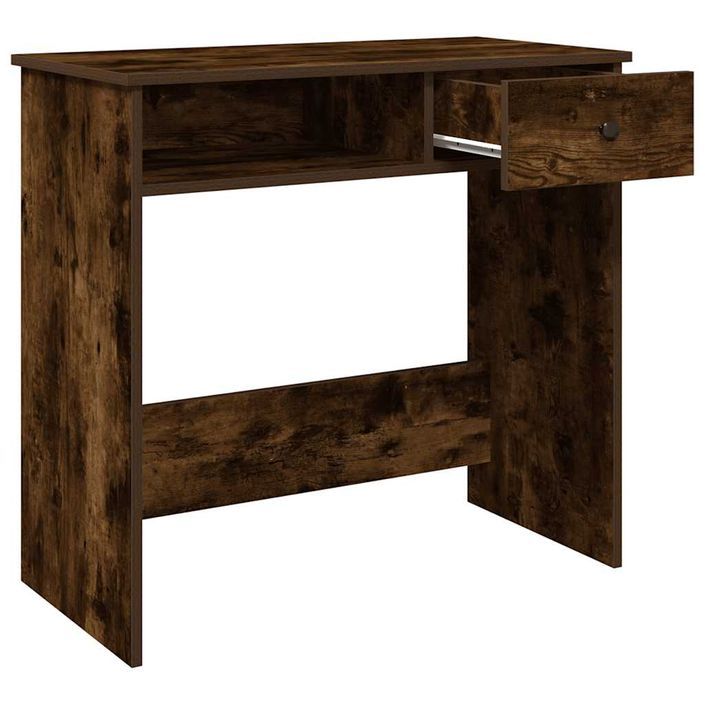 Bureau chêne fumé 80x40x75 cm bois d'ingénierie - Photo n°4