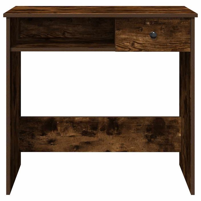 Bureau chêne fumé 80x40x75 cm bois d'ingénierie - Photo n°5