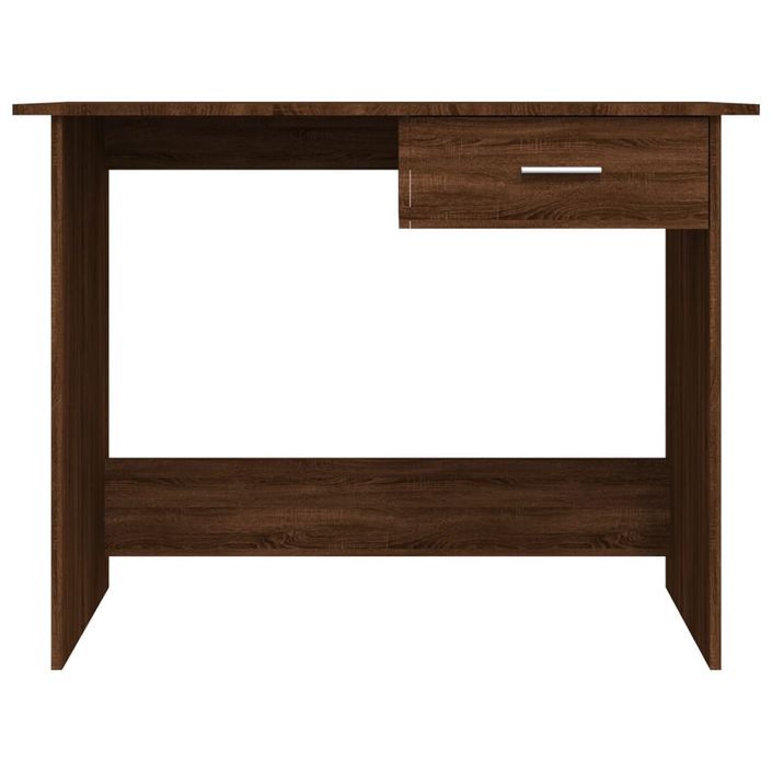 Bureau Chêne marron 100x50x76 cm Bois d'ingénierie - Photo n°4