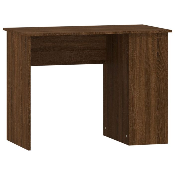 Bureau chêne marron 100x55x75 cm bois d'ingénierie - Photo n°2