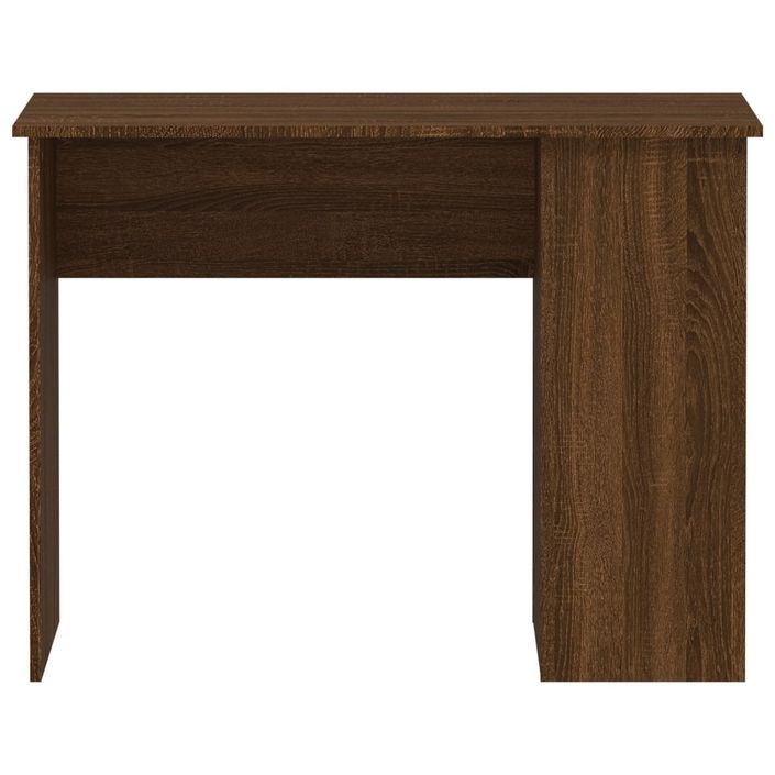 Bureau chêne marron 100x55x75 cm bois d'ingénierie - Photo n°4