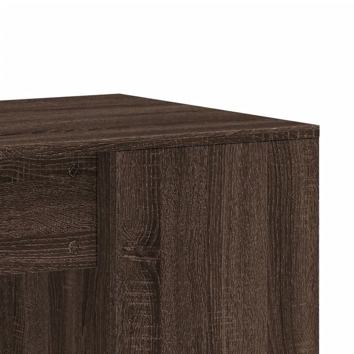 Bureau chêne marron 102x50x75 cm bois d'ingénierie - Photo n°7