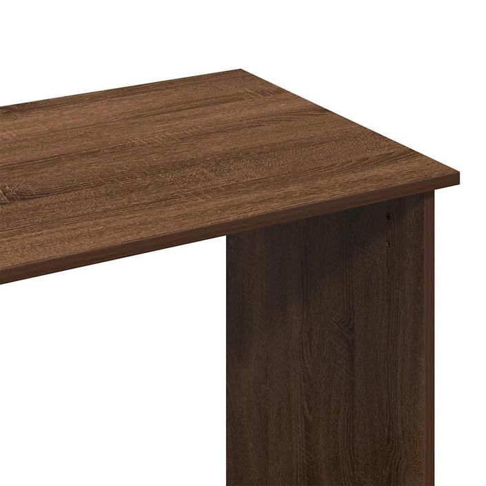 Bureau chêne marron 102x50x75 cm bois d'ingénierie - Photo n°8