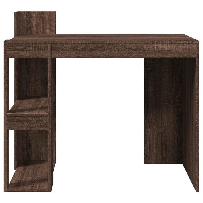 Bureau chêne marron 103,5x56,5x94 cm bois d'ingénierie - Photo n°4