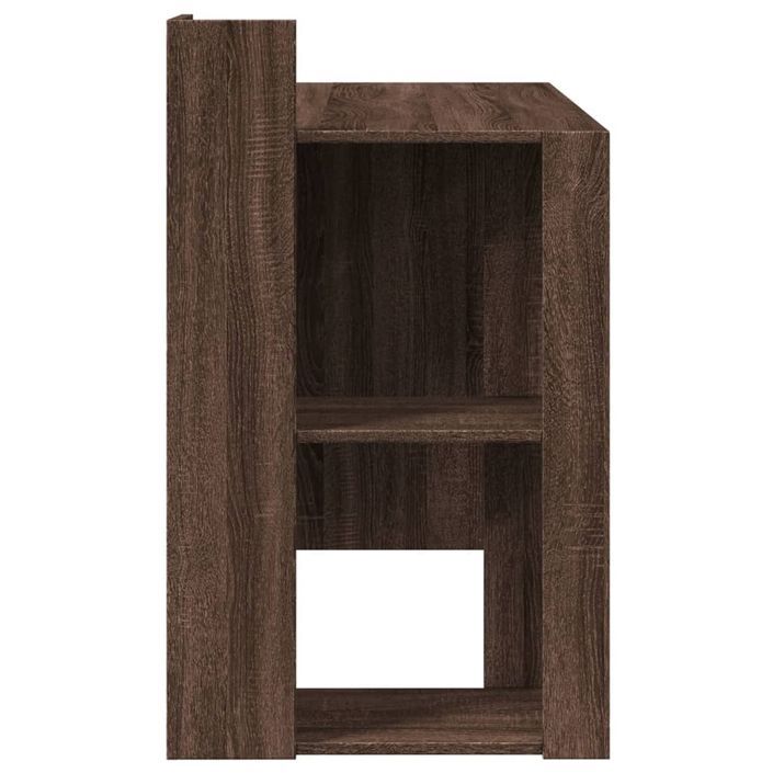 Bureau chêne marron 103,5x56,5x94 cm bois d'ingénierie - Photo n°5