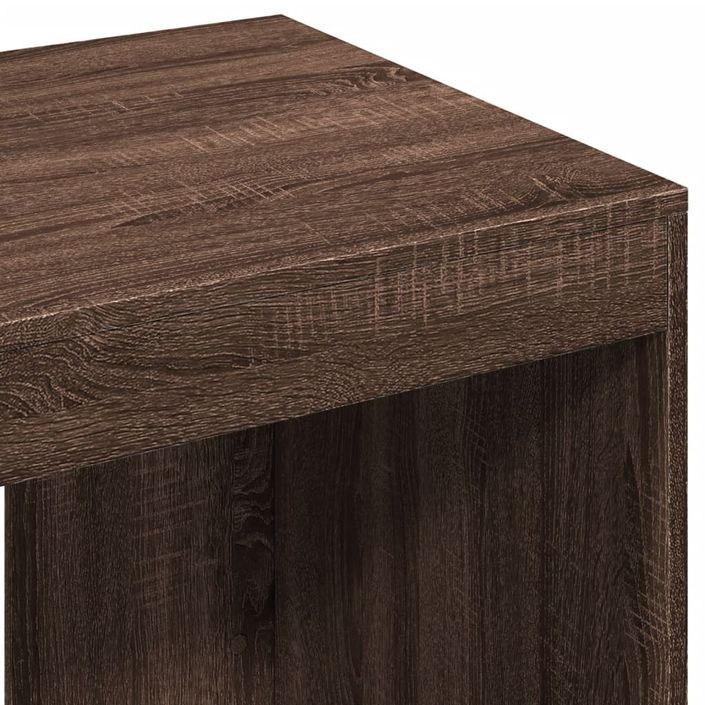 Bureau chêne marron 103,5x56,5x94 cm bois d'ingénierie - Photo n°7