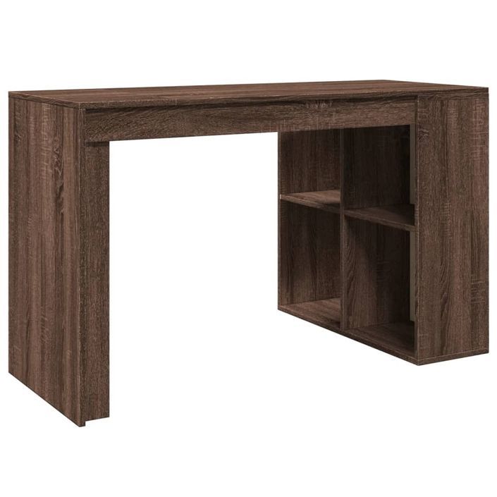 Bureau chêne marron 123,5x73,5x75 cm bois d'ingénierie - Photo n°6