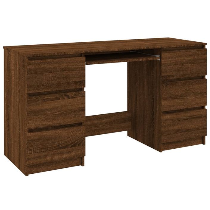 Bureau Chêne marron 140x50x77 cm Bois d'ingénierie - Photo n°2