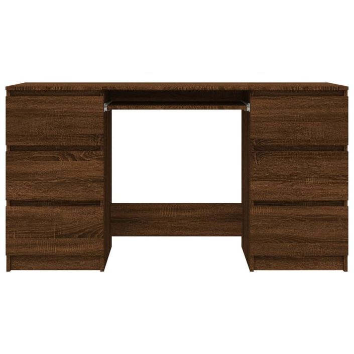 Bureau Chêne marron 140x50x77 cm Bois d'ingénierie - Photo n°3