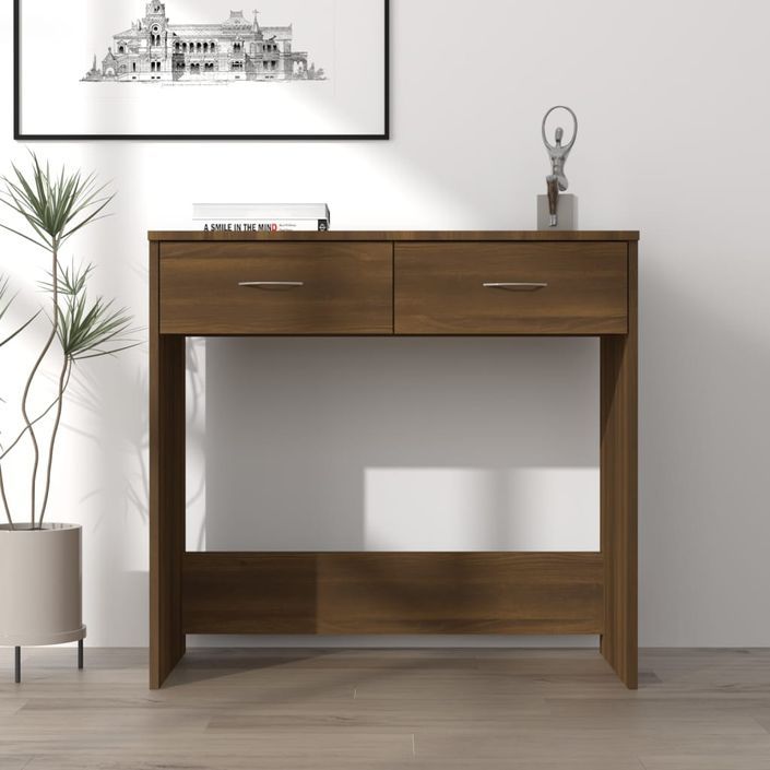 Bureau Chêne marron 80x40x75 cm Bois d'ingénierie - Photo n°1