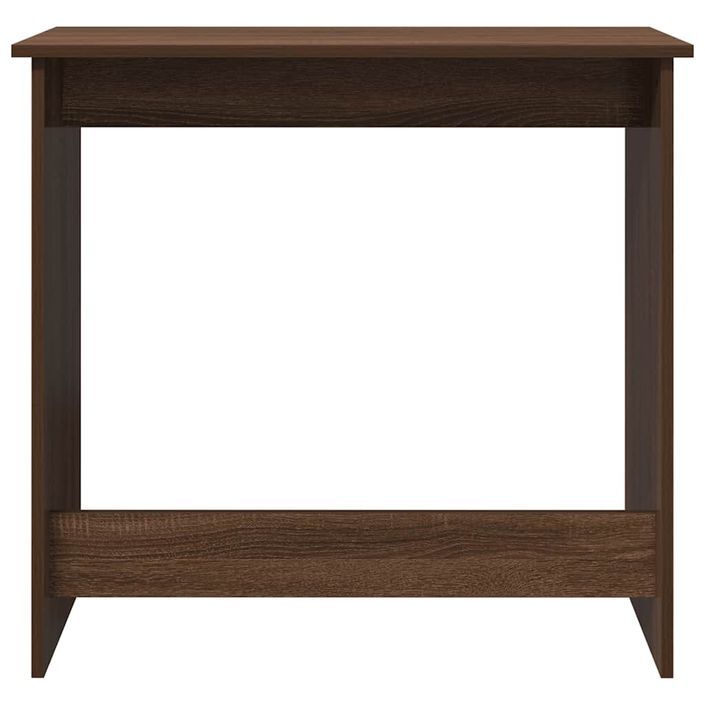 Bureau chêne marron 80x40x75 cm bois d'ingénierie - Photo n°4