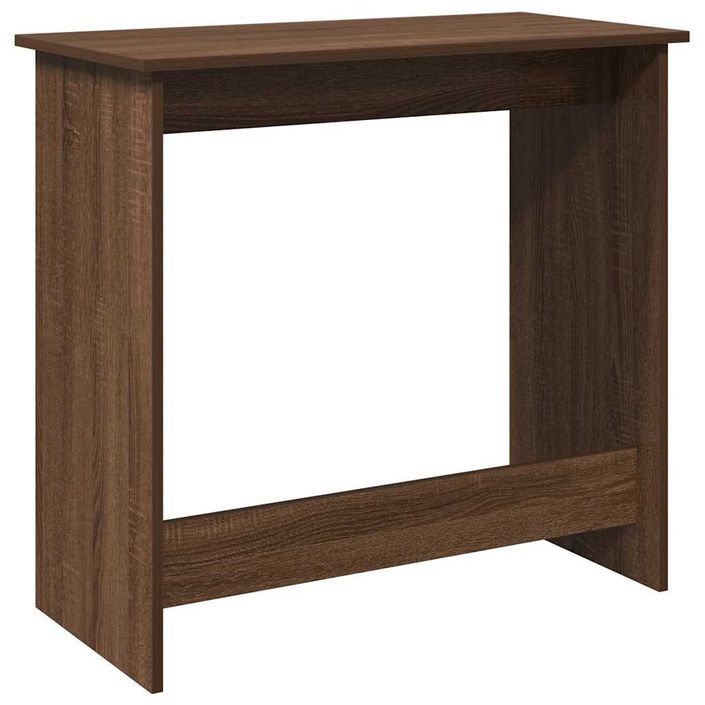 Bureau chêne marron 80x40x75 cm bois d'ingénierie - Photo n°6