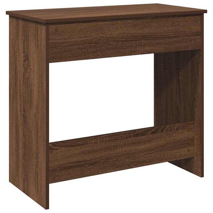 Bureau chêne marron 80x40x75 cm bois d'ingénierie - Photo n°7