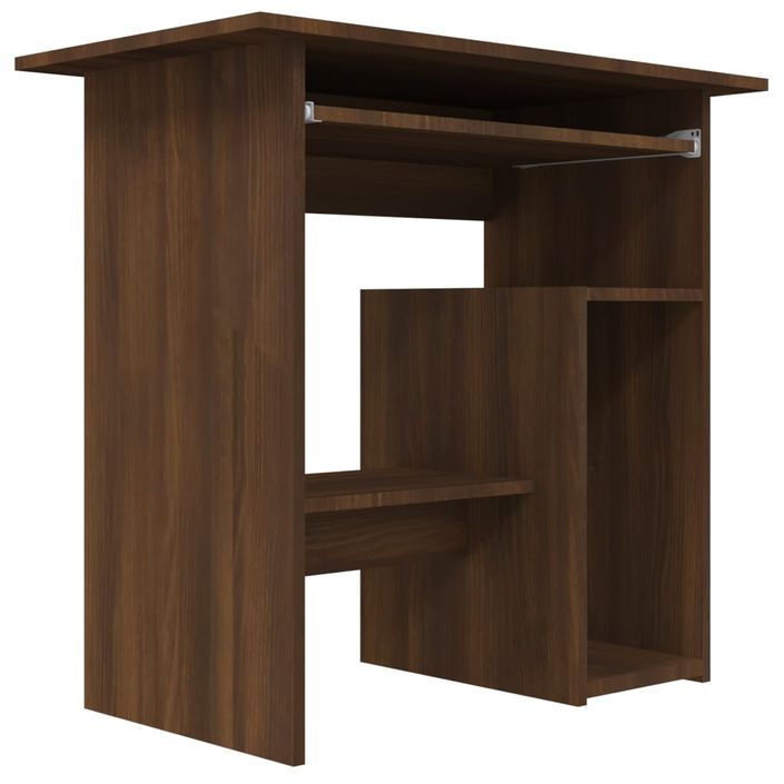 Bureau Chêne marron 80x45x74 cm Bois d'ingénierie - Photo n°4