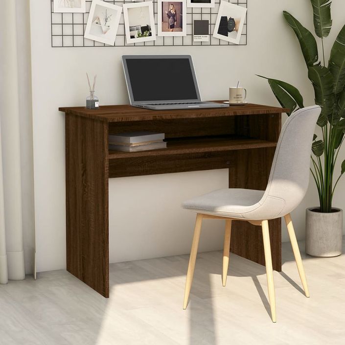 Bureau Chêne marron 90x50x74 cm Bois d'ingénierie - Photo n°1