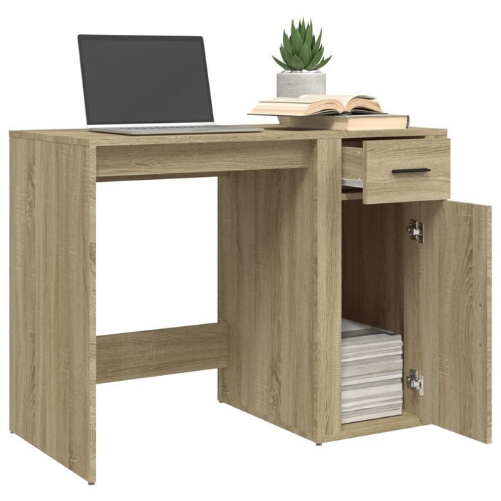 Bureau Chêne sonoma 100x49x75 cm Bois d'ingénierie - Photo n°5