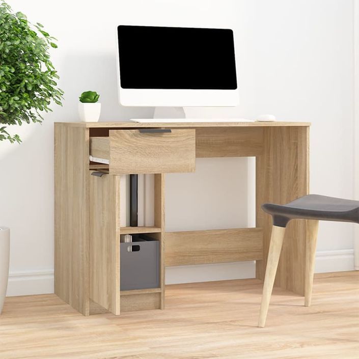 Bureau Chêne sonoma 100x50x75 cm Bois d'ingénierie - Photo n°3