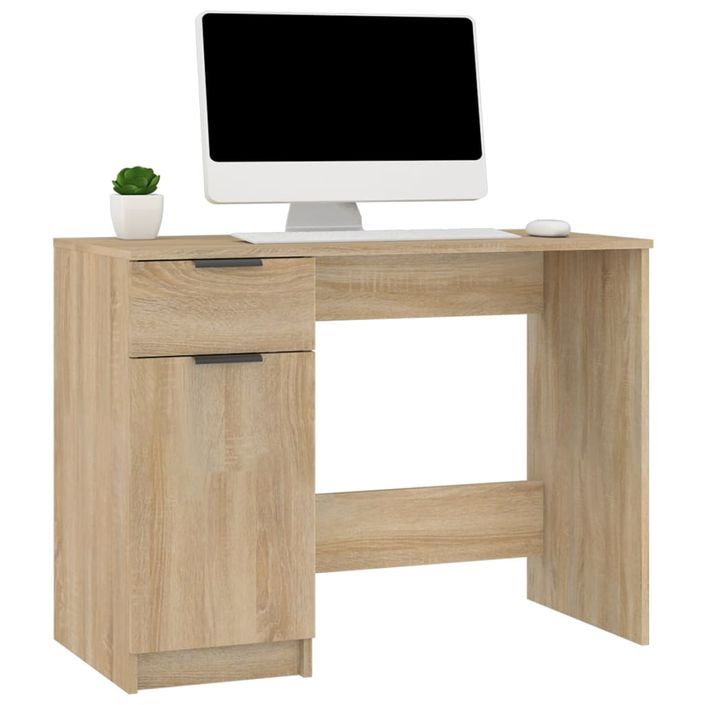 Bureau Chêne sonoma 100x50x75 cm Bois d'ingénierie - Photo n°4