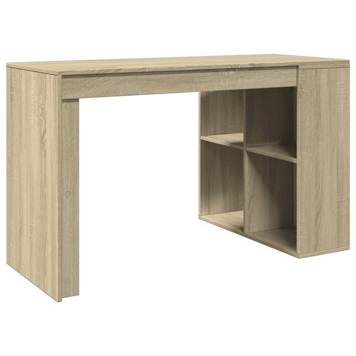 Bureau chêne sonoma 123,5x73,5x75 cm bois d'ingénierie - Photo n°6