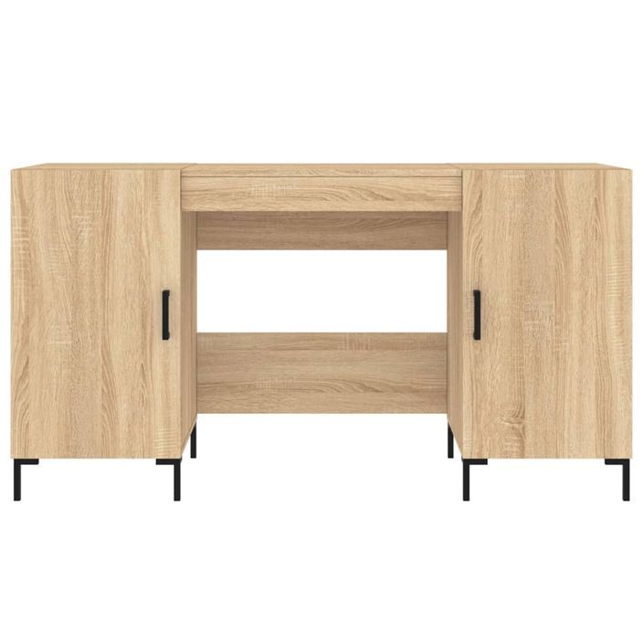 Bureau chêne sonoma 140x50x75 cm bois d'ingénierie - Photo n°6