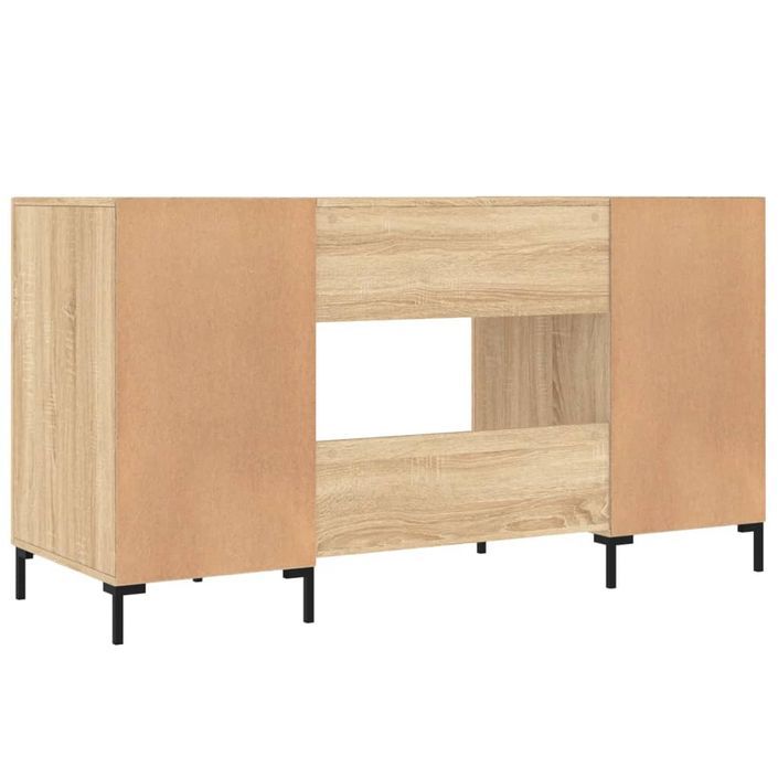 Bureau chêne sonoma 140x50x75 cm bois d'ingénierie - Photo n°8