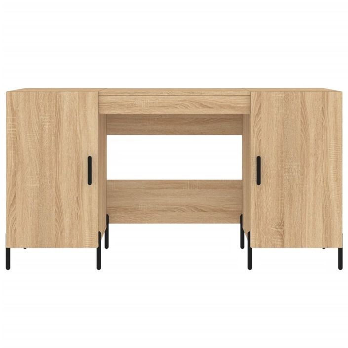 Bureau chêne sonoma 140x50x75 cm bois d'ingénierie - Photo n°6