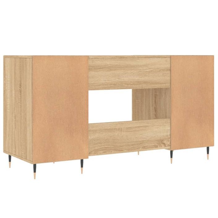 Bureau chêne sonoma 140x50x75 cm bois d'ingénierie - Photo n°8