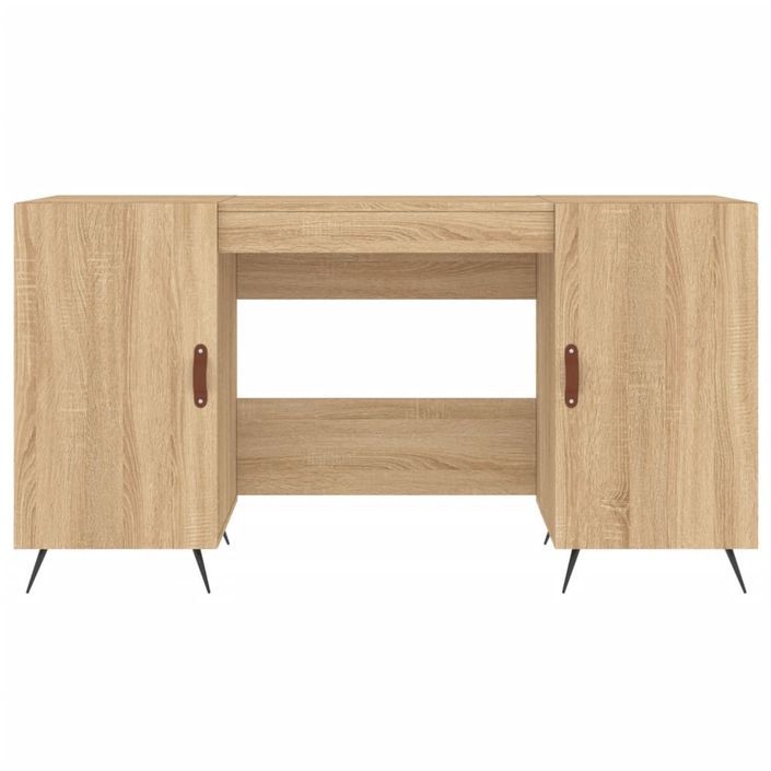 Bureau chêne sonoma 140x50x75 cm bois d'ingénierie - Photo n°6