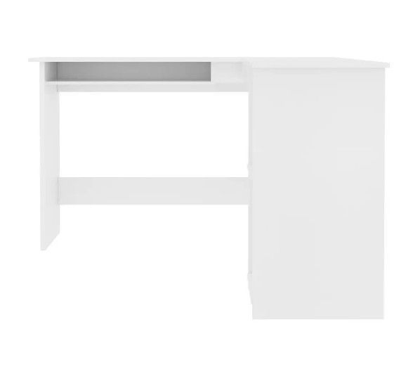 Bureau d'angle 1 tiroir 2 étagères bois blanc Jayden - Photo n°4