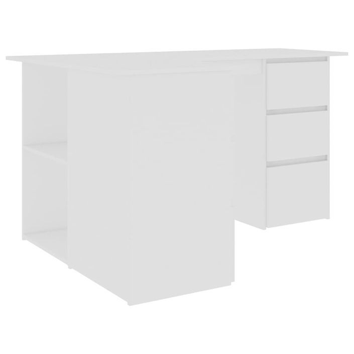 Bureau d'angle Blanc 145x100x76 cm - Photo n°5