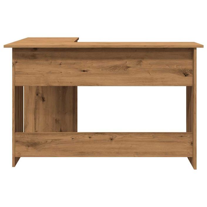 Bureau d'angle chêne artisanal 120x140x75 cm bois d'ingénierie - Photo n°5