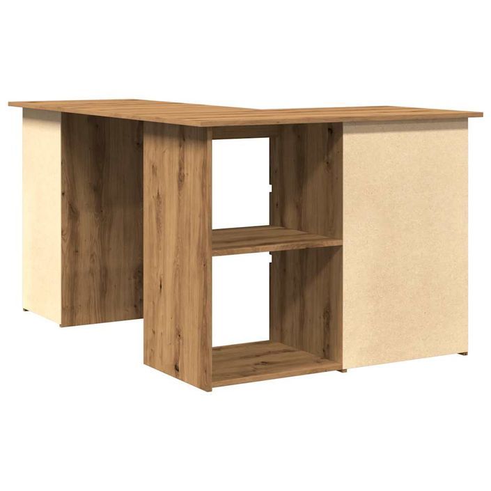 Bureau d'angle chêne artisanal 145x100x76 cm bois d'ingénierie - Photo n°7