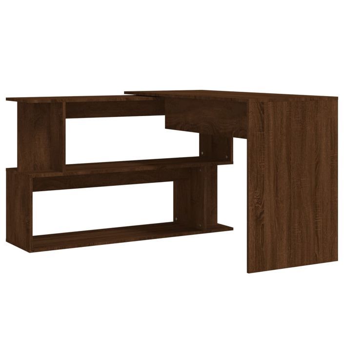 Bureau d'angle Chêne marron 200x50x76 cm Bois d'ingénierie - Photo n°6