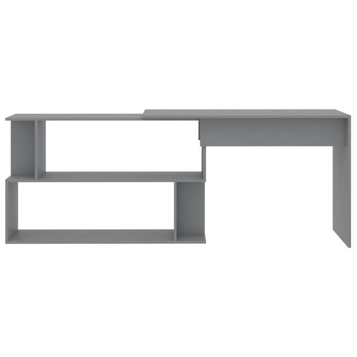 Bureau d'angle Gris 200x50x76 cm - Photo n°5