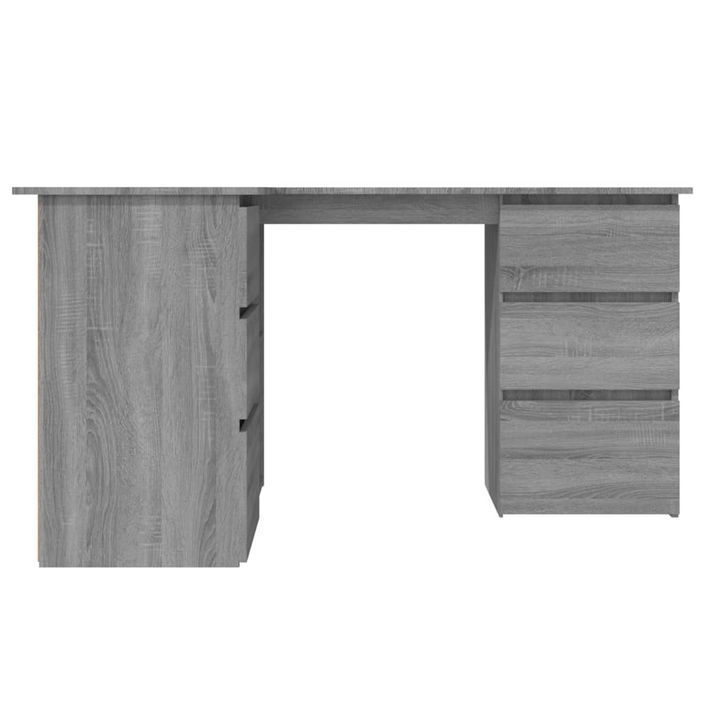 Bureau d'angle Sonoma gris 145x100x76 cm Bois d'ingénierie - Photo n°6