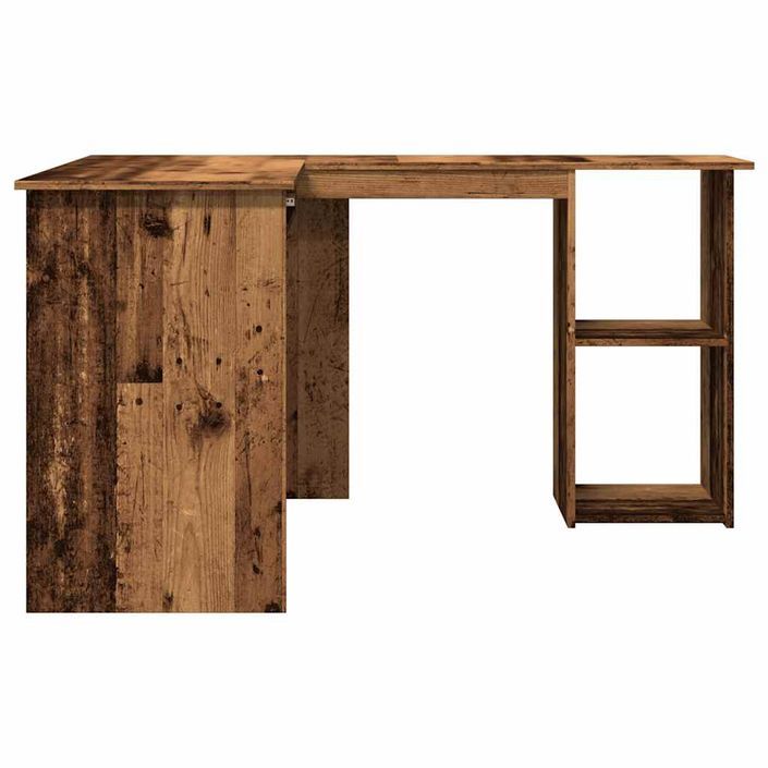 Bureau d'angle vieux bois 120x140x75 cm bois d'ingénierie - Photo n°4