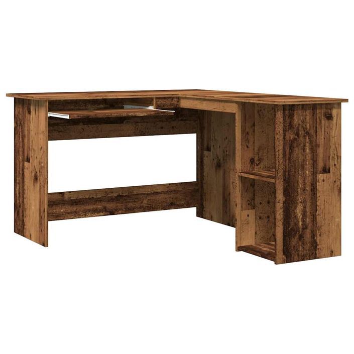 Bureau d'angle vieux bois 120x140x75 cm bois d'ingénierie - Photo n°7