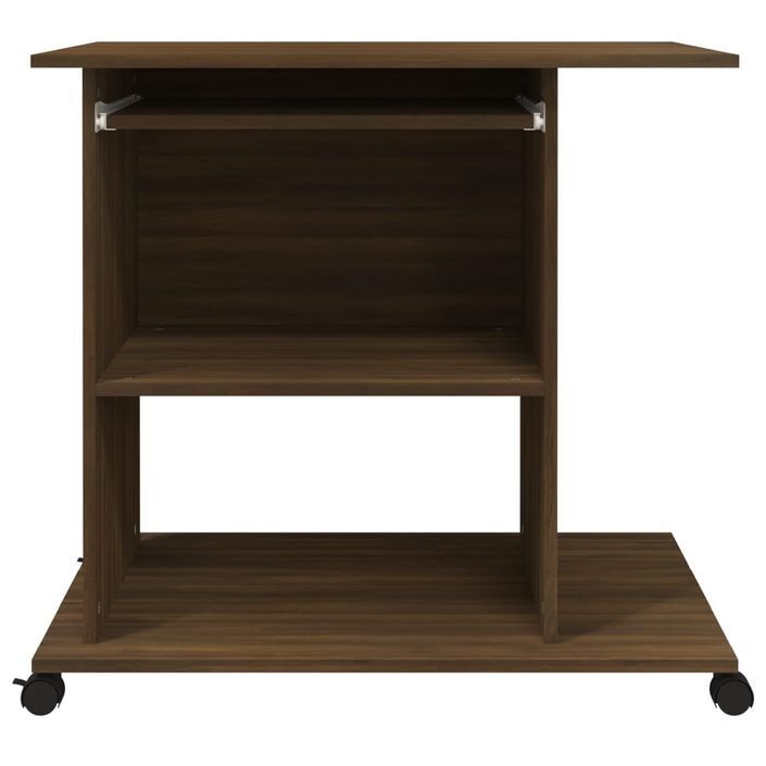 Bureau d'ordinateur Chêne marron 80x50x75 cm Bois d'ingénierie - Photo n°6