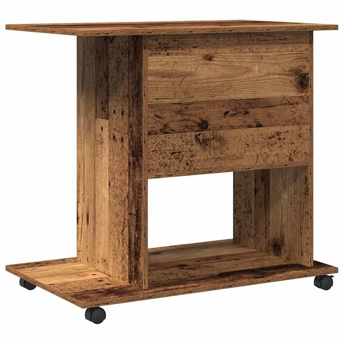 Bureau d'ordinateur vieux bois 80x50x75 cm bois d'ingénierie - Photo n°6