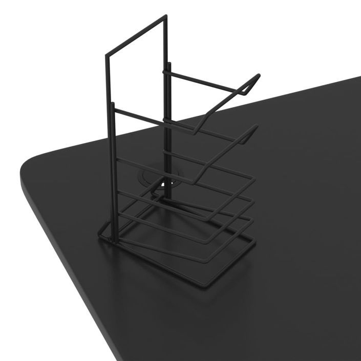 Bureau de jeu avec pieds en forme de Y Noir 110x60x75 cm - Photo n°8